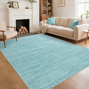 coucheta Washable Area Rugs, Modern Solid Color Print Non Slip Stain Resistant Low Pile Foldable Carpet, for Living Room, Bedroom, Dining Room - 1 of 4