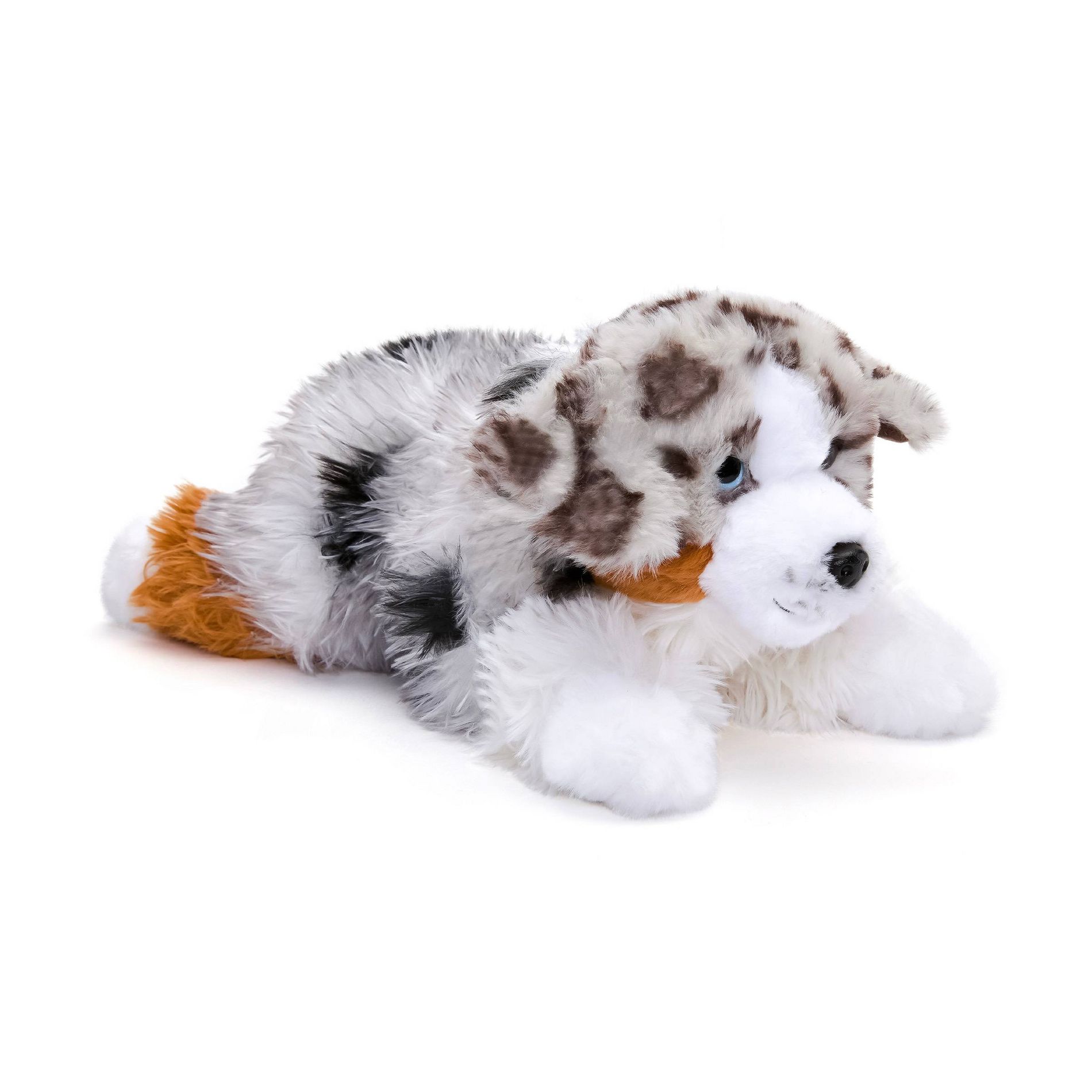 FAO Schwarz 15" Toy Plush Lying Aussie Shepherd Stuffed Animal