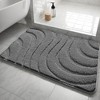 Unique Bargains 2Pcs Bathroom Floor Non-Slip Geometry Absorbent Washable Mat Soft Bath Mats - 2 of 4