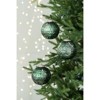 Syemin Decorative Objects Christmas Ball Ornaments Glass Decorative Tree Ornaments for Holiday Party Decorations Set of 6, Green, 3.9"*3.9"*3.9" - 4 of 4