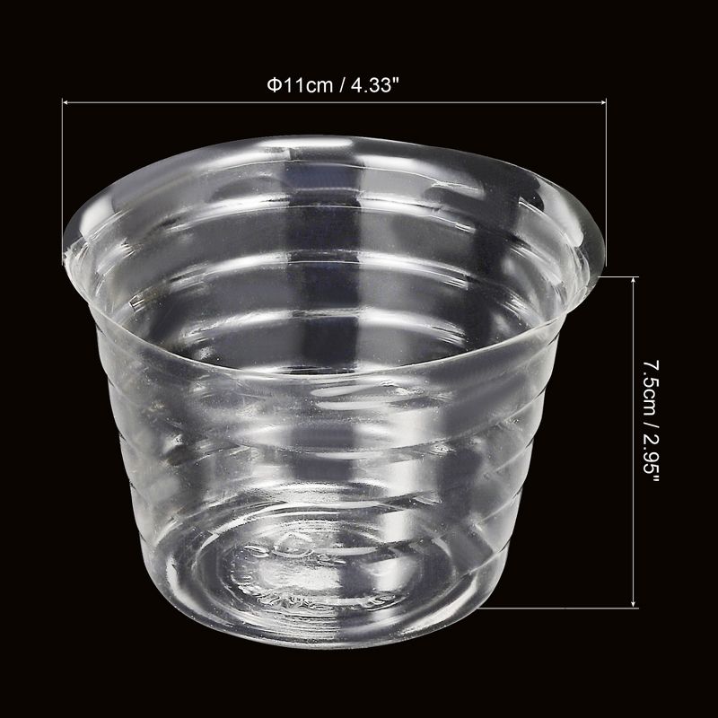 Unique Bargains Indoor Outdoor Plastic Round Plant Pot Saucer Flower Drip Tray 4.3 Inch Clear 10 Pcs, 2 of 6