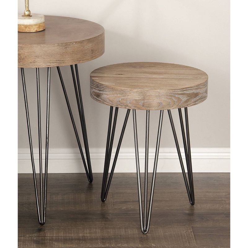 Modern Wood and Metal Accent Table Brown - Olivia &#38; May, 3 of 15