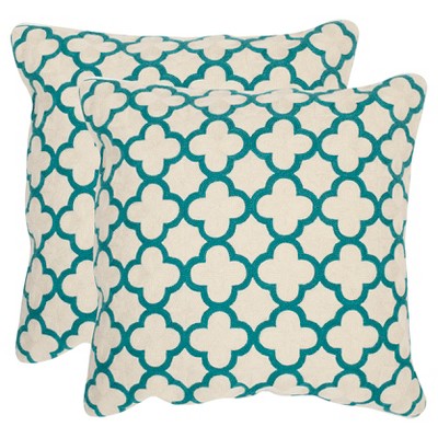 Teal Sandre S/2 Throw Pillow (20"x20") - Safavieh