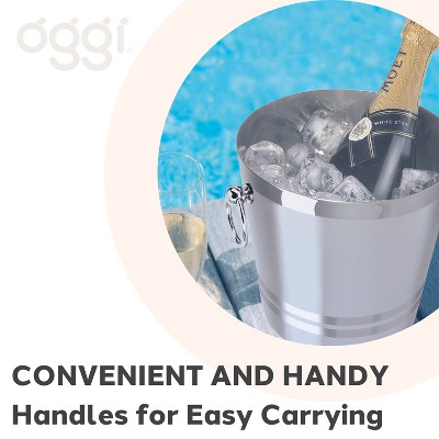 Oggi 4.25qt Brushed Stainless Steel Champagne Bucket with Handles
