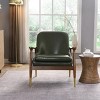 Modern Faux Leather Accent Chairs with Cushions and Brass-Tipped Legs,Solid Wood Lounge Armchair for Living Room or Office-Koiai - 2 of 4