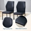 ORRD Set of 4 Black PU Leather Dining Chairs, Modern Kitchen Chairs with Metal Legs & Vertical Stripe Design, High Resilience - 4 of 4