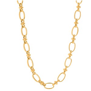Oval Link Circle Chain Necklace for Women 18KT Gold Plated Stainless Steel 16"-18" Ginger Lyne Collection - 1 of 4