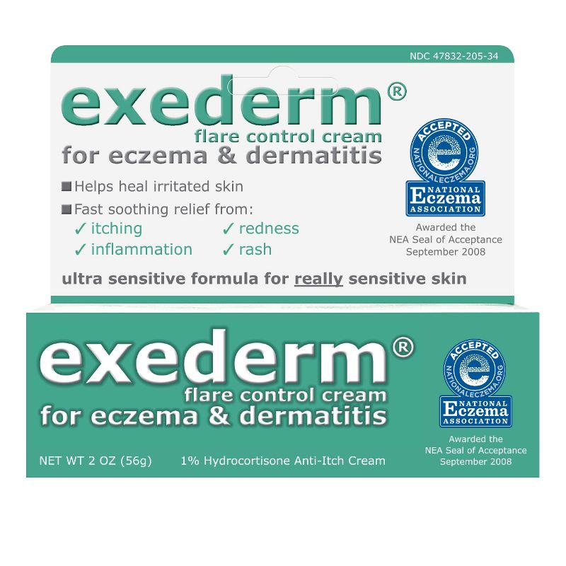 Exederm Flare Control 1% Hydrocortisone Fragrance free Anti Itch Cream 2oz, 1 of 4