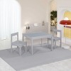 FURNIinspire Kids Table Sets 3 Piece Solid Wood Kids Table With 2 Chairs, Toddler Table And Chairs For Living Room, Nursery, Gray, 25"*19"*18" - 2 of 4