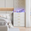 KTMBDW 5-Drawer Wood Dressers for Bedroom, drawer cabinet with Tempered Glass and RGB light for bedroom, living room - 3 of 4