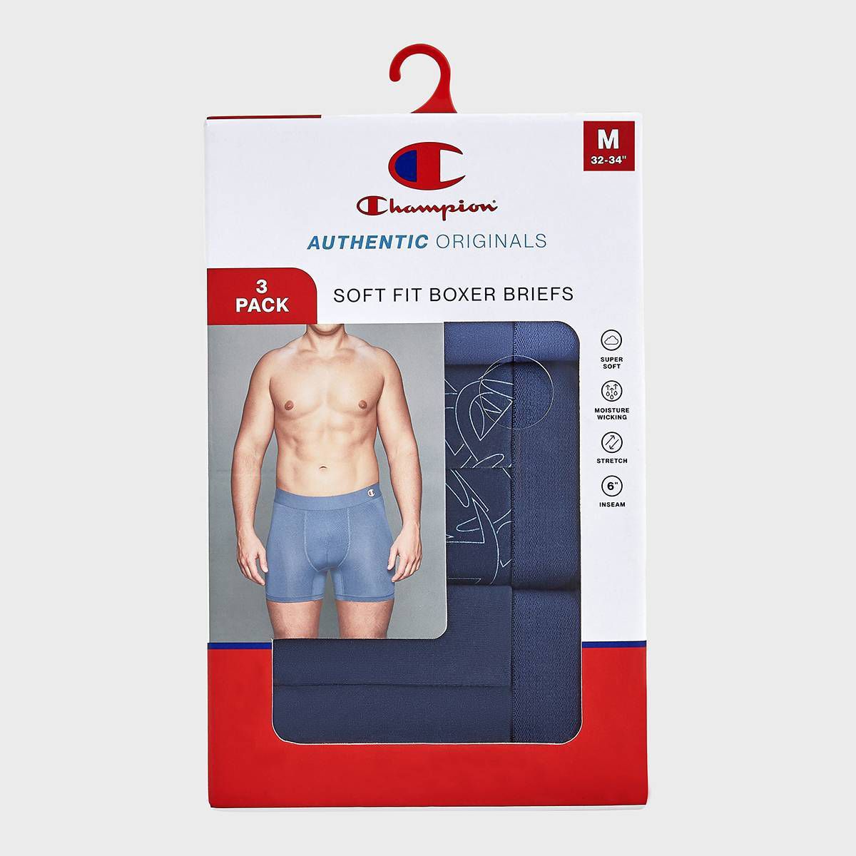 Champion Men's Authentic Originals 3pk Wicking Boxer Briefs - thumbnail 2