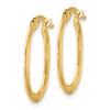 Black Bow Jewelry 1.4mm Polished Knife Edge Oval Hoop Earrings in 14k Yellow Gold, 22mm - 2 of 4