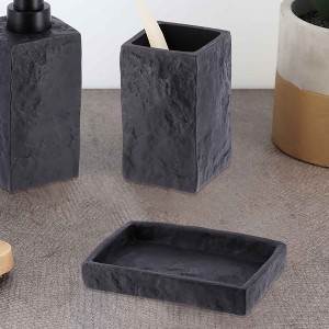 Evideco French Home Goods Elegant Stone-Effect Soap Dish Holder - Versatile Resin Tray for Bathroom Vanity - 1 of 4