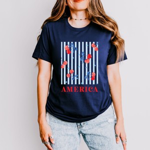 Simply Sage Market America Cherries Stripe Short Sleeve Tee - 1 of 4