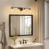 DORESshop 32 in. 4-Light Black Crystal Bathroom Vanity Light, Modern Wall Sconce Over Mirror for Bathroom and Kitchen - 3 of 4