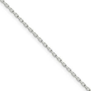 Black Bow Jewelry 1.3mm Sterling Silver Open Elongated Solid Box Chain Necklace - 1 of 4