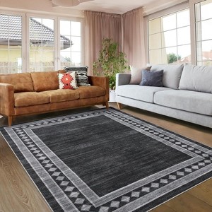 Acekool 10x13 Washable Rug - Non-Slip Geometric Carpet for Living Room & Bedroom - 1 of 4