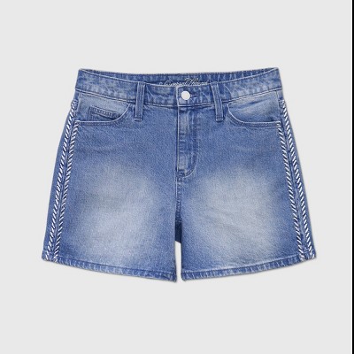 blue jean high waisted shorts
