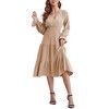 Clearlove Casual V Neck Layered Long Sleeve Wedding Guest Maxi Dresses for Women Flowy Maxi Dress - 2 of 4