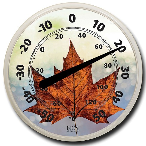Bios 12-inch Indoor/outdoor Dial Thermometer (maple Leaf). : Target