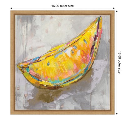 Vibrant Yellow Lemon Wedge Canvas Wall Art Print