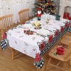 Buffalo Plaid Rectangle Christmas Tablecloth, Black White 60" x 84" - 2 of 4