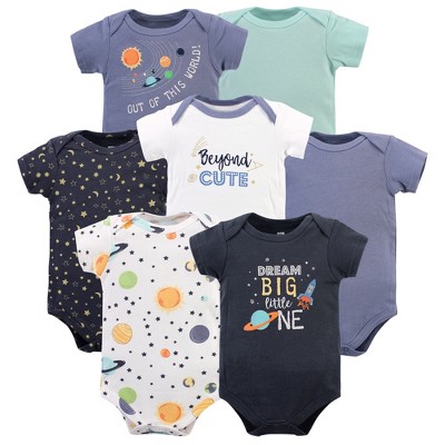 Image of Hudson Baby Infant Boy Cotton Bodysuits, Solar System, 6-9 Months