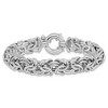 Black Bow Jewelry Sterling Silver 12mm Fancy Byzantine Link Chain Bracelet, 7.5 Inch - 3 of 4
