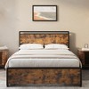 Whizmax Bed Frame with Storage, Vintage Wood Metal  Size Bed Frame with 4 Drawers and Headboard, No Box Spring Needed, Easy Assembly,Brown - 4 of 4
