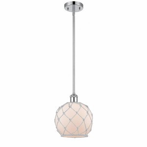 Farmhouse Rope - 1 Light Stem Hung Mini Pendant In Industrial Style-10 Inches Tall and 8 Inches Wide - 1 of 1