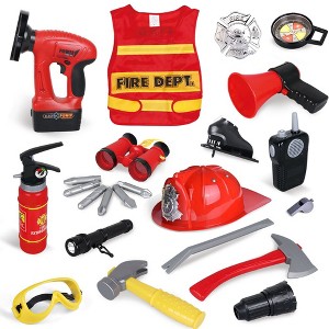 Fun Little Toys 24 PCS Firefighter Costume with Tools Set - 1 of 4