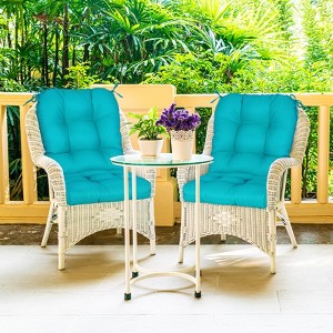 EAGLE PEAK Tufted Outdoor/Indoor Seat/Back Chair Cushions, Set of 2, 42'' x 21'' - 1 of 4
