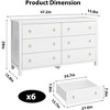 6 Dresser for Bedroom, 47.2" Modern Wide Dresser with Storage, Wooden Closet Dressers Chest of Drawers Freestanding for Bedroom White - 2 of 4