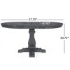40 Inch Rustic Expandable Dining Table for 4,Round Dining Table with MDF Top and Rubberwood Pedestal,Wooden Dining Room Table-Coolbibila - 4 of 4