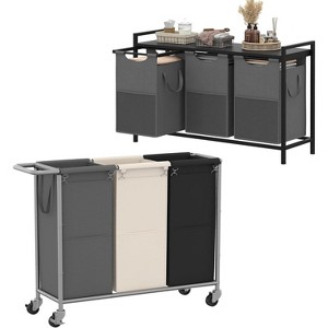 Heybly Laundry Basket,3 x 18.5 Gal Laundry Separator Hamper with Heavy Duty Rolling Wheels - 1 of 3