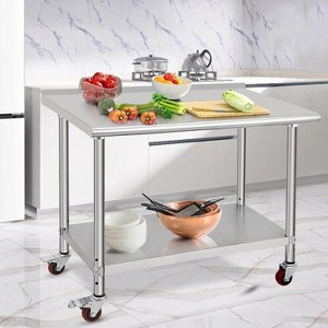 Stainless Steel Work Table, NSF Commercial Grade, Adjustable Shelf, Silver - 1 of 4