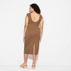 Women's Cap Sleeve Ribbed Midi T-Shirt Dress - Wild Fable™ - 3 of 3