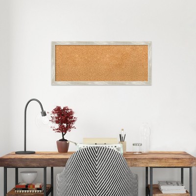Natural Cork Board with Crackled Metallic Narrow Frame
