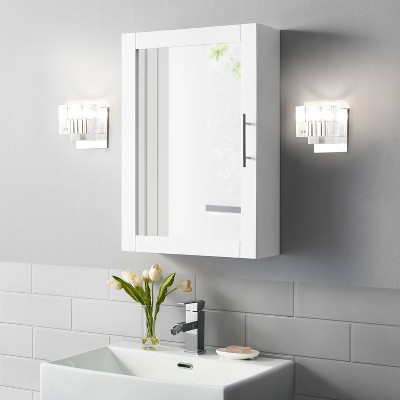 Savannah White Flush Mount Mirrored Bathroom Wall Cabinet