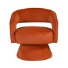 Velvet Upholstery Solid Wood Swivel Modern Luxury Accent Chair with Foam Padding, Attached Cushions and 360-Degree Swivel - 2 of 4