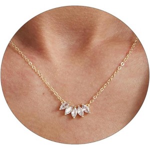 Gold and Silver Long Necklace 14K Plated Minimalist Pendant Jewelry - 1 of 4