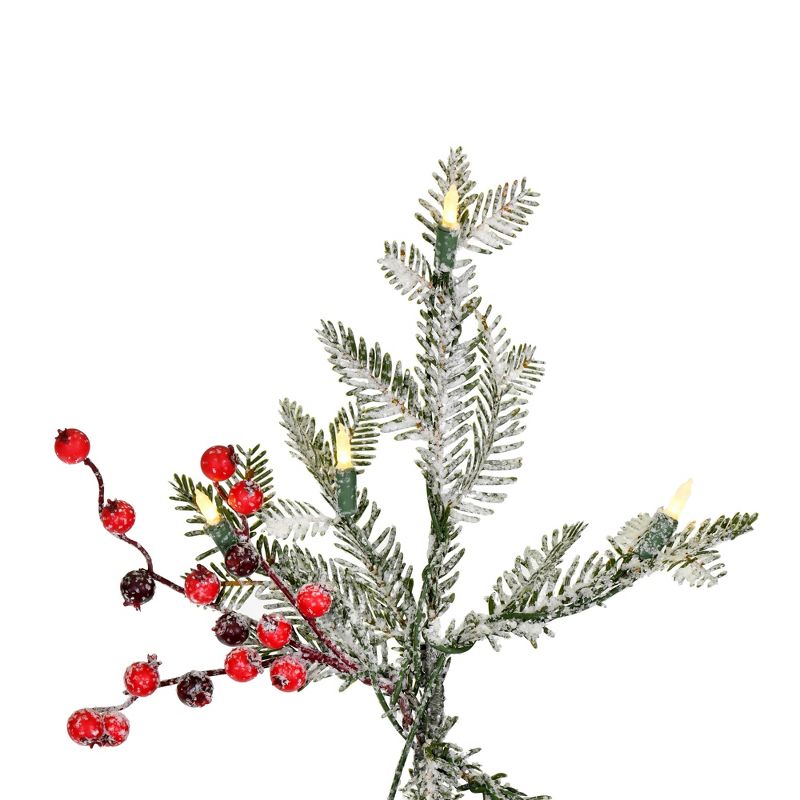 Vickerman Frosted Berry Potted Pine Artificial Christmas Tree, 2 of 5