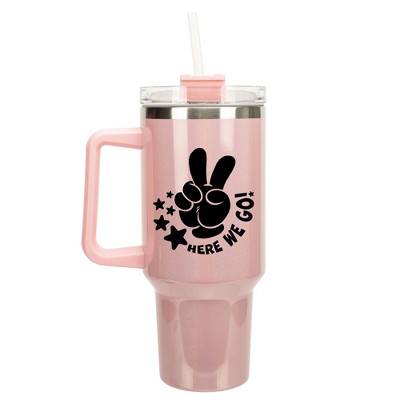 100 North Here We Go! Stars Cart Racer Video Game Wrap-Around 40 Oz. Stainless Steel Water Bottle Coffee Mug, Spill & Leak Resistant, Travel Tumbler