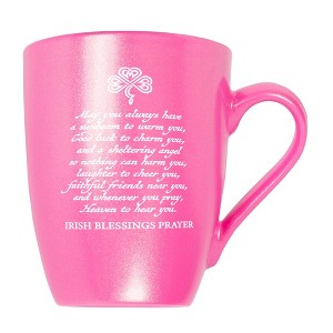 Elanze Designs Inspirational Coffee Cup Mug 10 Ounce Ceramic With Shimmery Metallic Finish Irish Blessing Prayer Princess Pink - 1 of 4