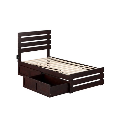 Twin Oxford Bed With Footboard, Storage Drawers & Usb Charger - Afi ...