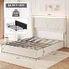 homfan Queen Upholstered LED Bed Frame, Queen Size Bed Frame Upholstered Velvet Platform Bed Frame with Wingback Headboard and 4 Storage Drawers - 2 of 4