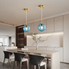 POWLIG Modern 7.87" Gold Pendant Light with Glass Shade, Adjustable Height, Single-Light - 3 of 4