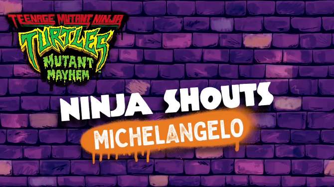 Teenage Mutant Ninja Turtles: Mutant Mayhem Ninja Shouts Michelangelo Action Figure, 2 of 6, play video