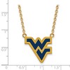 Black Bow Jewelry 14k Yellow Gold Plated Sterling Silver West Virginia Mountaineers NCAA Necklace 18 Inch - 2 of 4