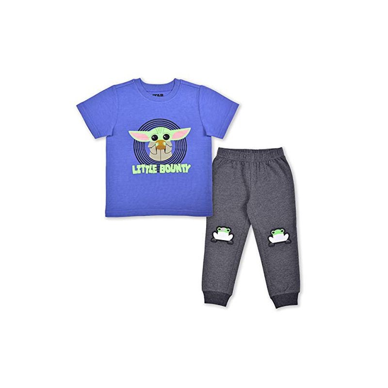Star Wars Boy's 2-Pack Little Bounty Baby Yoda Short Sleeve Graphic Tee and Jogger Pant Set for kids, 1 of 6